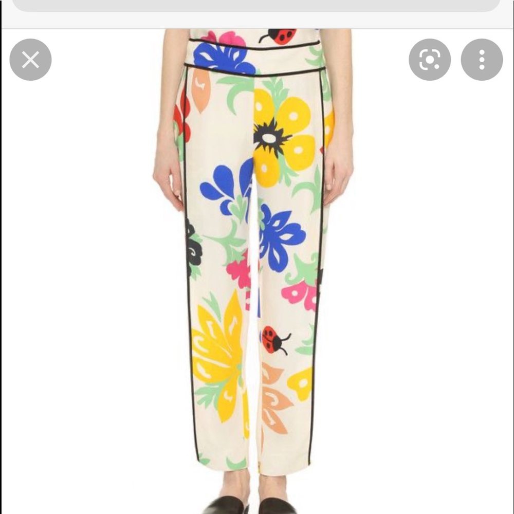 NWT Victoria Beckham Multi Floral Pyjama Pants size 8 - Picture 1 of 2